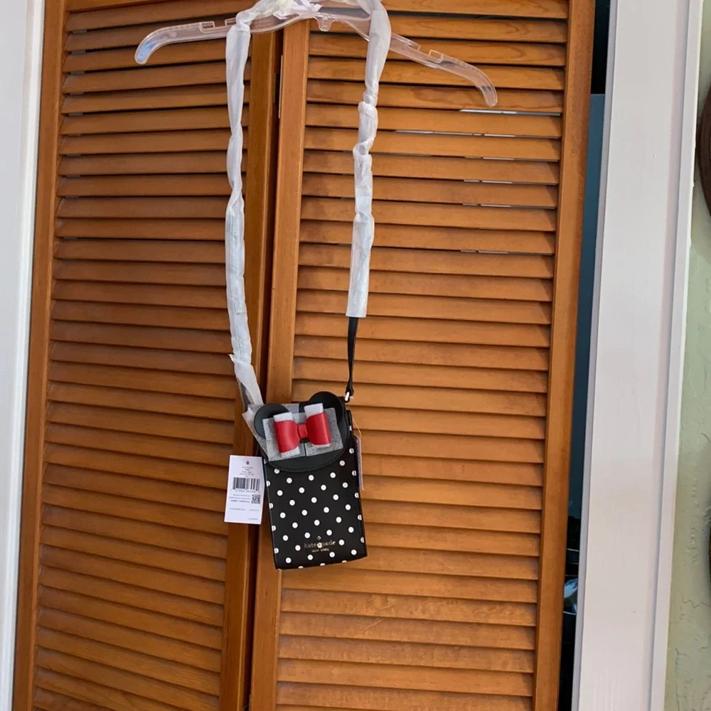 Kate Spade Bag, NWT, Minnie Crossbody, Disney x, Black with White Dots - Picture 1 of 13